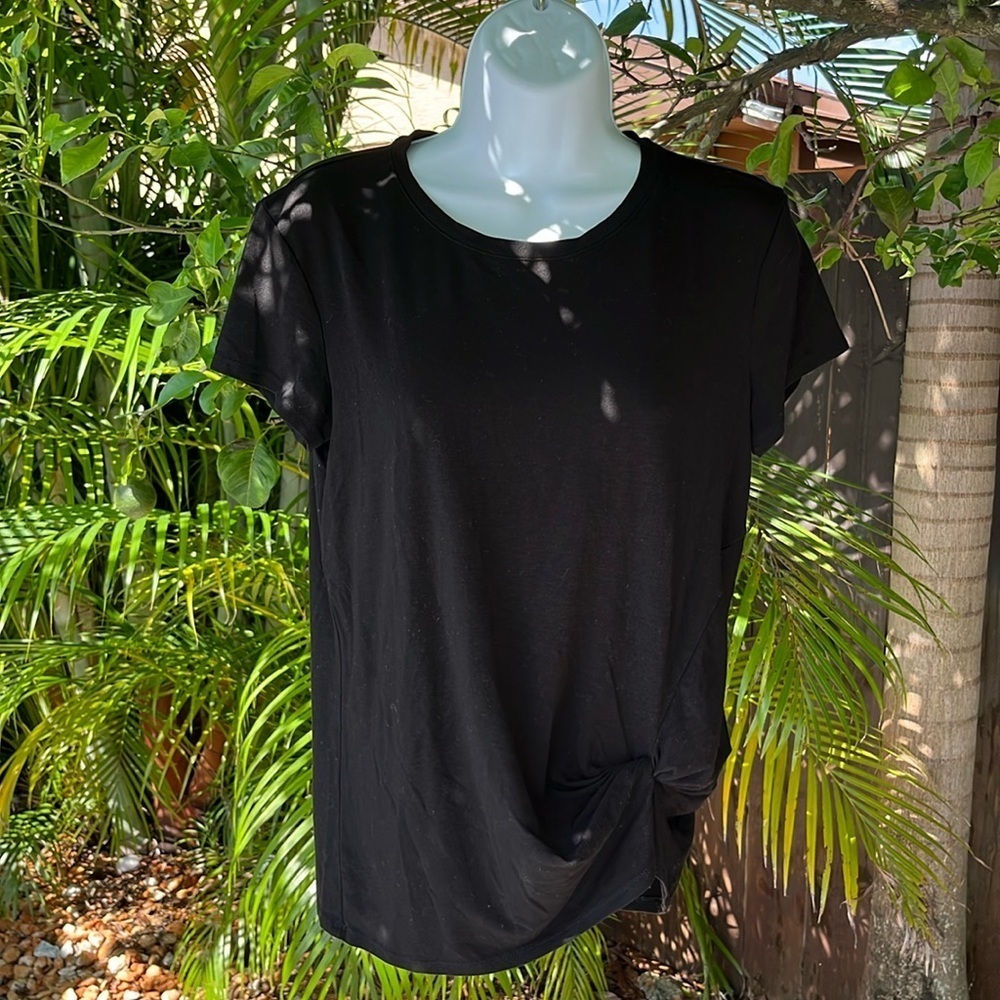 ATHLETA Black Knotted Tee size x small